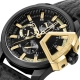 Underlined Black Dial Black Strap Multi