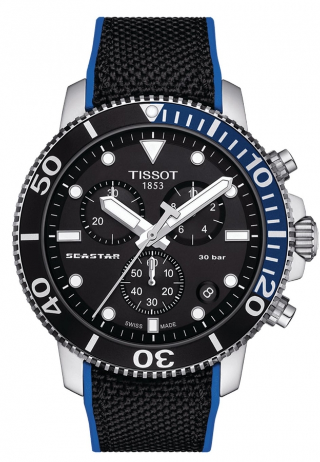 Tissot SEASTAR/GR/CHRQ/ACIER/SYNT NOI  T1204171705103 - Vista frontal