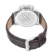 Underlined Grey Dial Brown Strap Multi