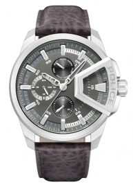 RELOJ Underlined Grey Dial Brown Strap Multi