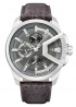 Underlined Grey Dial Brown Strap Multi