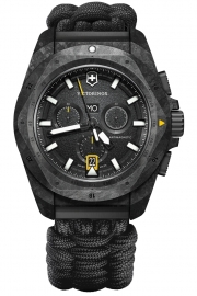 RELOJ INOX CHRONO CARBON CASE, BLACK DIAL