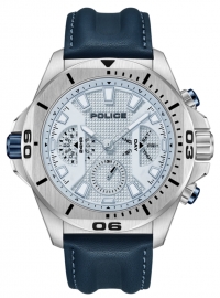 RELOJ Electrical White Dial Blue Leath Multif