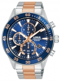 RELOJ Hombre Cronógrafo brazalete Esf azul