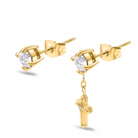 RELOJ Stoneset Gold SS Earing