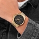 Mensor Black Dial IPGold Bracelet Multif