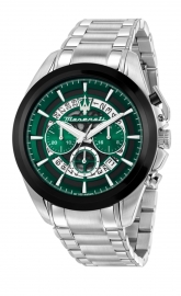 RELOJ TRAGUARDO 45MM CHR GREEN+BLK DIAL SS BR