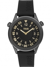 RELOJ TOUS NOW  IP GREY  ESFERA NEGRA SILICONA