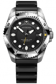 RELOJ DIVE PRO SS BLACK DIAL, BLACK RUBBER