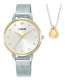 Mujer Reloj y Collar Dorado