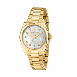 RELOJ VELOCITÀ 35MM 3H WHITE DIAL YG BR