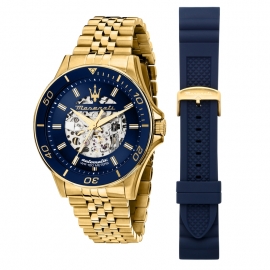 RELOJ SFIDA 44MM AUTO BLU DIA YG BR+BLU SIL ST