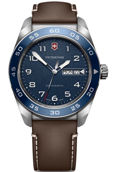 SWISS ARMY SS BLUE DIAL, BROWN STRAP