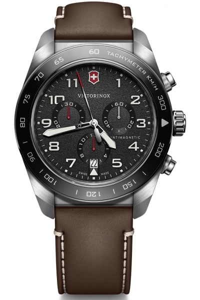 SWISS ARMY CHRONO SS, BLACK DIAL, BROWN