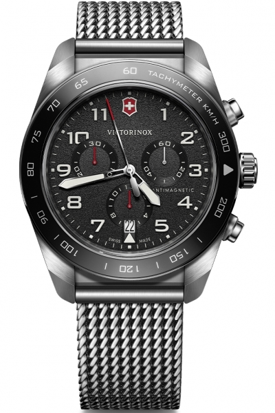 SWISS ARMY CHRONO SS, BLACK DIAL, MESH