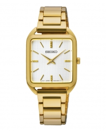 RELOJ Ladies Cuarzo Caja Cuadrada IP dorado