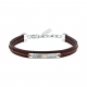 LEATHER BR SS YG REC LEATHER BRN 19+3CM