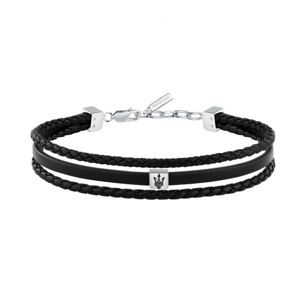 LEATHER BR SS BLK REC LEATHER BLK 19+3CM