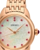 Ladies Cuarzo 3 agujas 13 cristales Rosa