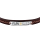LEATHER BR SS YG REC LEATHER BRN 19+3CM
