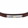 LEATHER BR SS YG REC LEATHER BRN 19+3CM