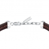 LEATHER BR SS YG REC LEATHER BRN 19+3CM