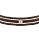 LEATHER BR SS RG REC LEATHER BRN 19+3CM