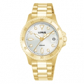 RELOJ Mujer Sport Esfera Plateada Braz. Dorado