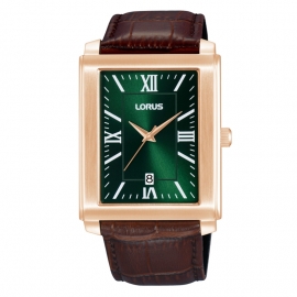 RELOJ Hombre Classic Rect. Correa Piel Marrón