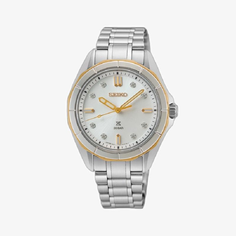 Seiko PROSPEX SEA MUJER ESF BLANCA 8 DIAMANTES SUR618J1 - Vista frontal