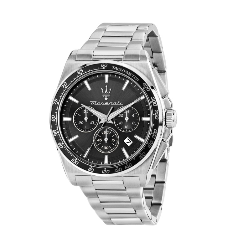 MASERATI VELOCIT? 43MM CHR BLACK DIAL SS BR R8873652012