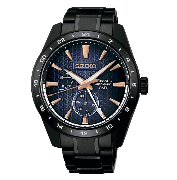 Seiko PRESAGE SHARP EDGED GMT AKEBONO EL SPB361J1 - Vista frontal
