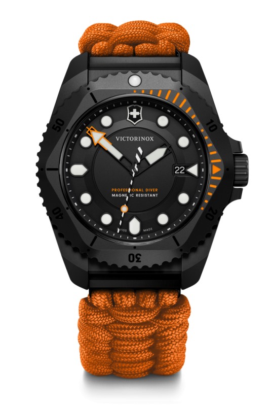 Victorinox DIVE PRO QUARTZ BLACK/ORANGE TITANIUM V242069.1 - Vista frontal