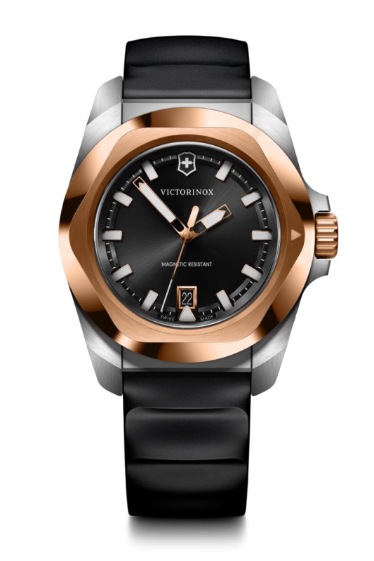 VICTORINOX INOX 41MM SS IPRG BLACK DIAL&RUBBER LINE V242087