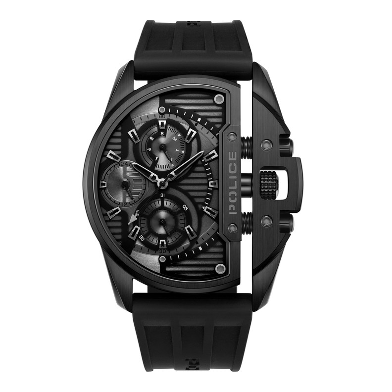 Police DAINTREE BLACK DIAL BLAK SILICON MULTI PEWGQ2203605M - Vista frontal