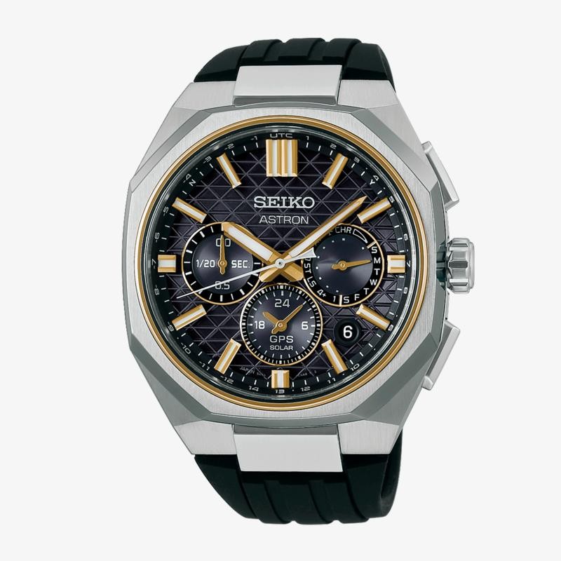 Seiko ASTRON SOLAR 5X63 CRONO SILICONA GRIS HAB003J1 - Vista frontal