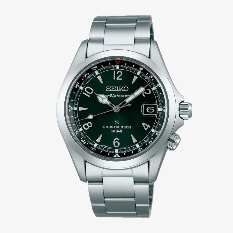 Seiko PROSPEX ALPINIST 6R55 ESF VERDE GRIS SPB505J1 - Vista frontal