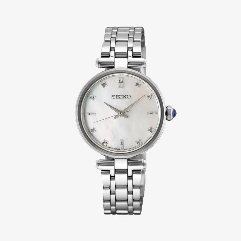 Seiko LADIES 3 AGUJAS NáCAR-DIAMANTES PLATEADO HGH005P1 - Vista frontal