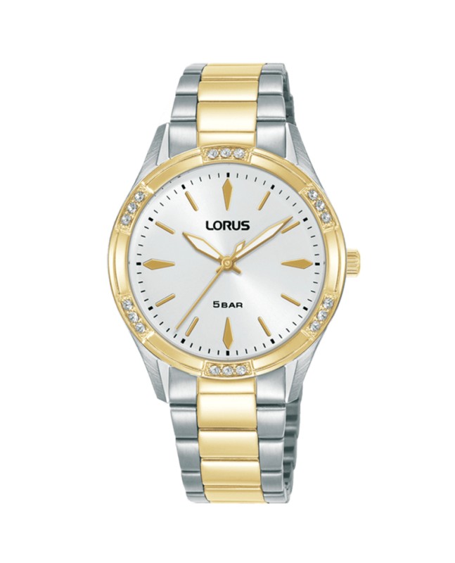 Lorus MUJER BRAZ. BICOLOR CRISTALES BISEL RG200ZX9 - Vista frontal