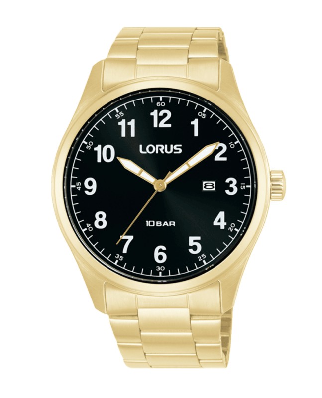 Lorus HOMBRE SPORTS SUNRAY NEGRO BRAZ. DORADO RH976SX9 - Vista frontal