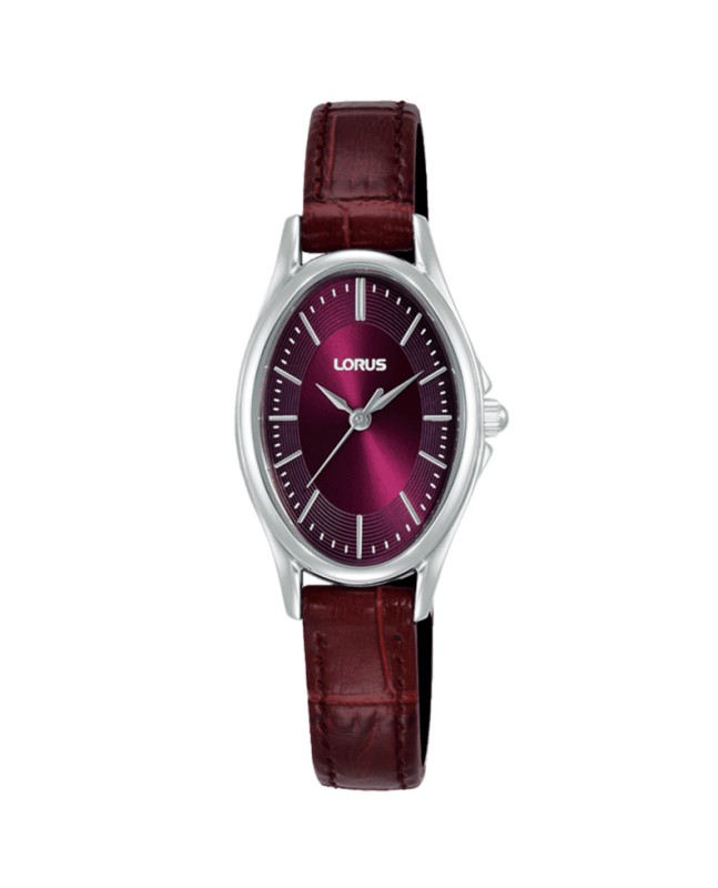 Lorus MUJER OVAL PIEL BURDEOS RRX89JX9 - Vista frontal