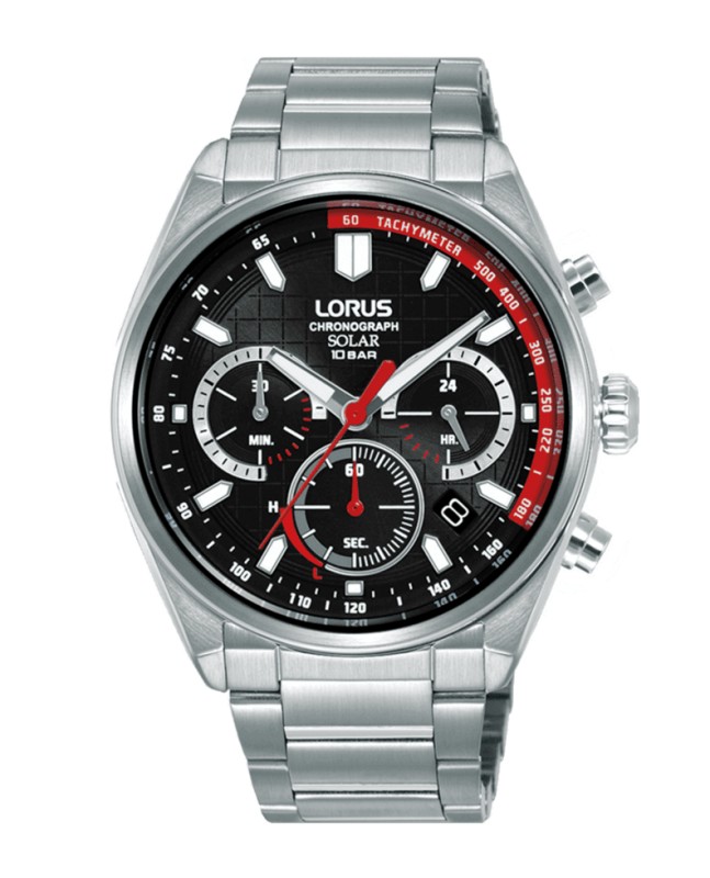 Lorus HOMBRE CRONóGRAFO SOLAR NEGRO-ROJO RZ531AX9 - Vista frontal