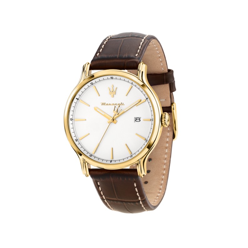 Maserati EPOCA SLIM 40MM 3H SIL DIA BROWN ST R8851118018 - Vista frontal