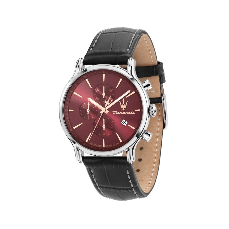 Maserati EPOCA SLIM 40MM CHR BURGUNDY D BLK ST R8871618021 - Vista frontal