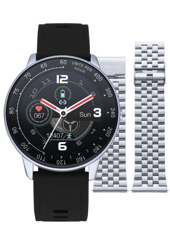 Radiant TIMES SQUARE 44MM IPSILVER SILI BLACK RAS20402DF - Vista frontal
