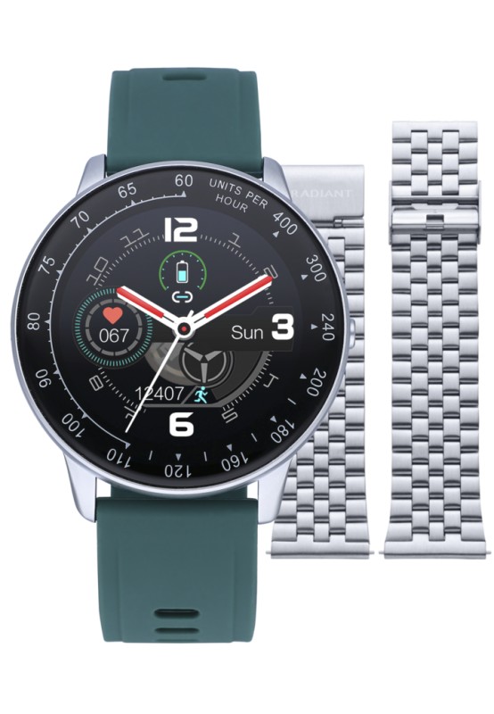 Radiant TIMES SQUARE 44MM IPSILVER SILI GREEN RAS20404DF - Vista frontal