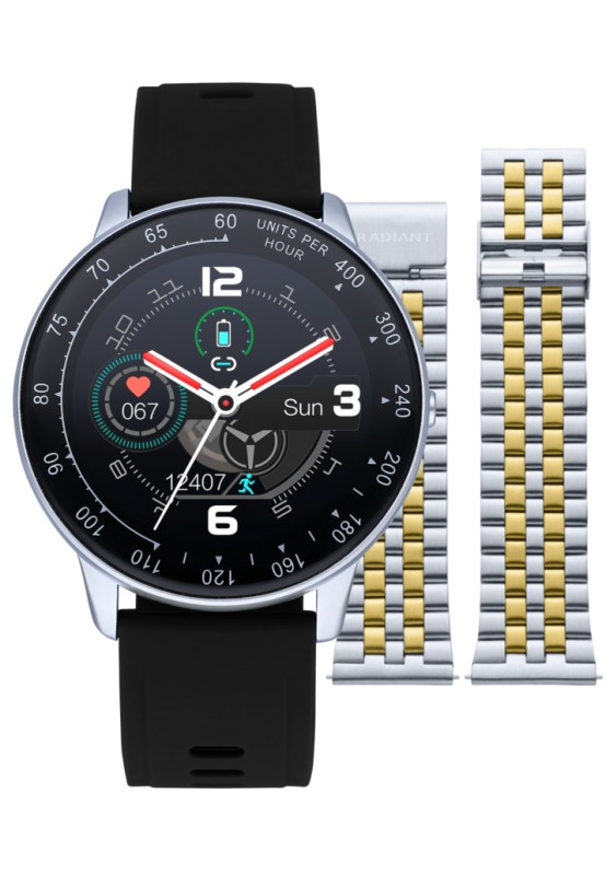 Radiant TIMES SQUARE 44MM IPSILVER BLACK SILI RAS20405DF - Vista frontal