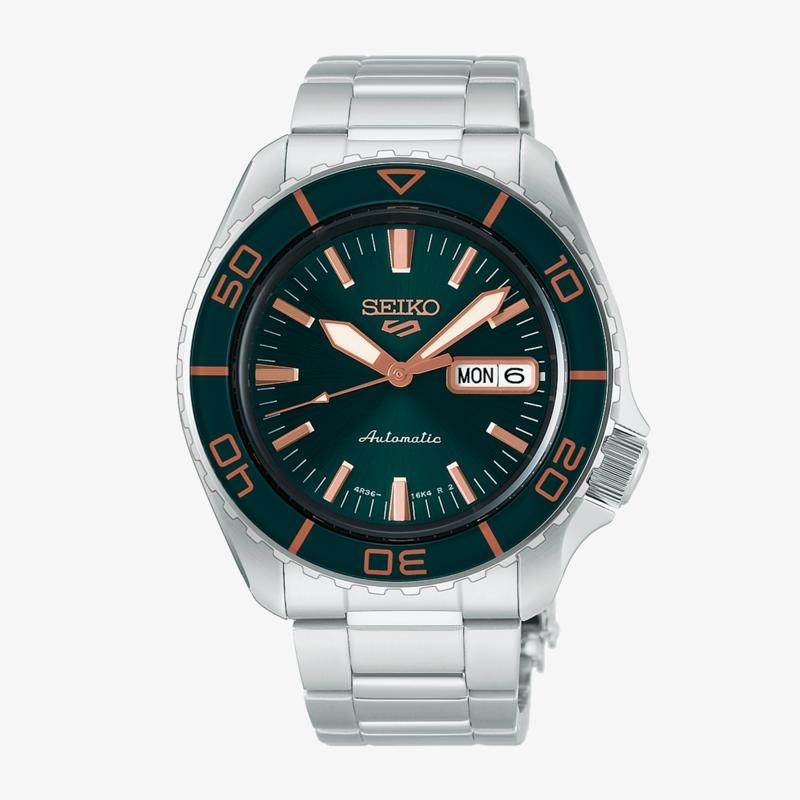 Seiko 5 SPORTS SKX SUITS VERDE-ORO ROSA HDB005K1 - Vista frontal