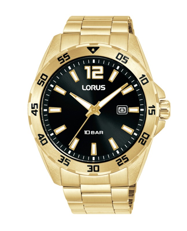 Lorus HOMBRE SPORT BRAZALETE DORADO ESF. NEGRA RH938SX9 - Vista frontal