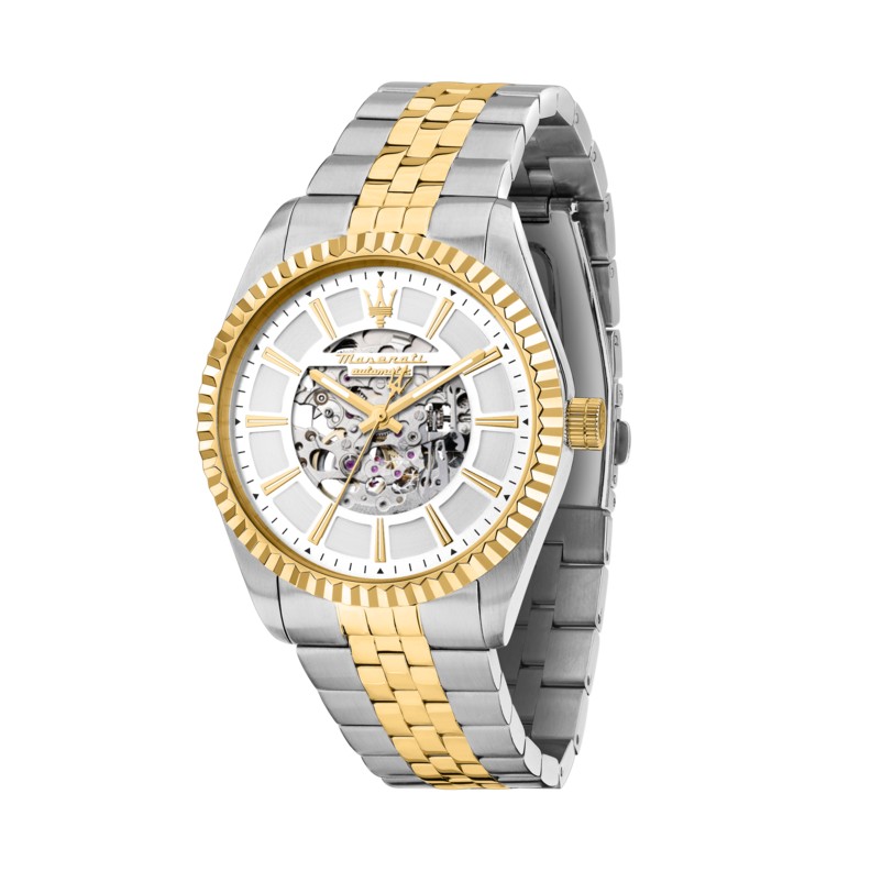 Maserati COMPETIZIONE 41MM AUT W/SIL DIA SS/YG BR R8823100006 - Vista frontal